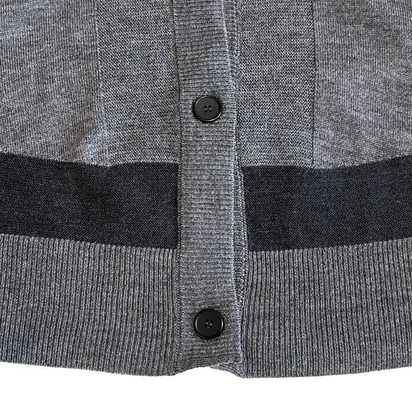 MM6 Maison Martin Margiela Wool V-Neck Knit Cardigan Button Front Sweater Gray - Picture 6 of 10